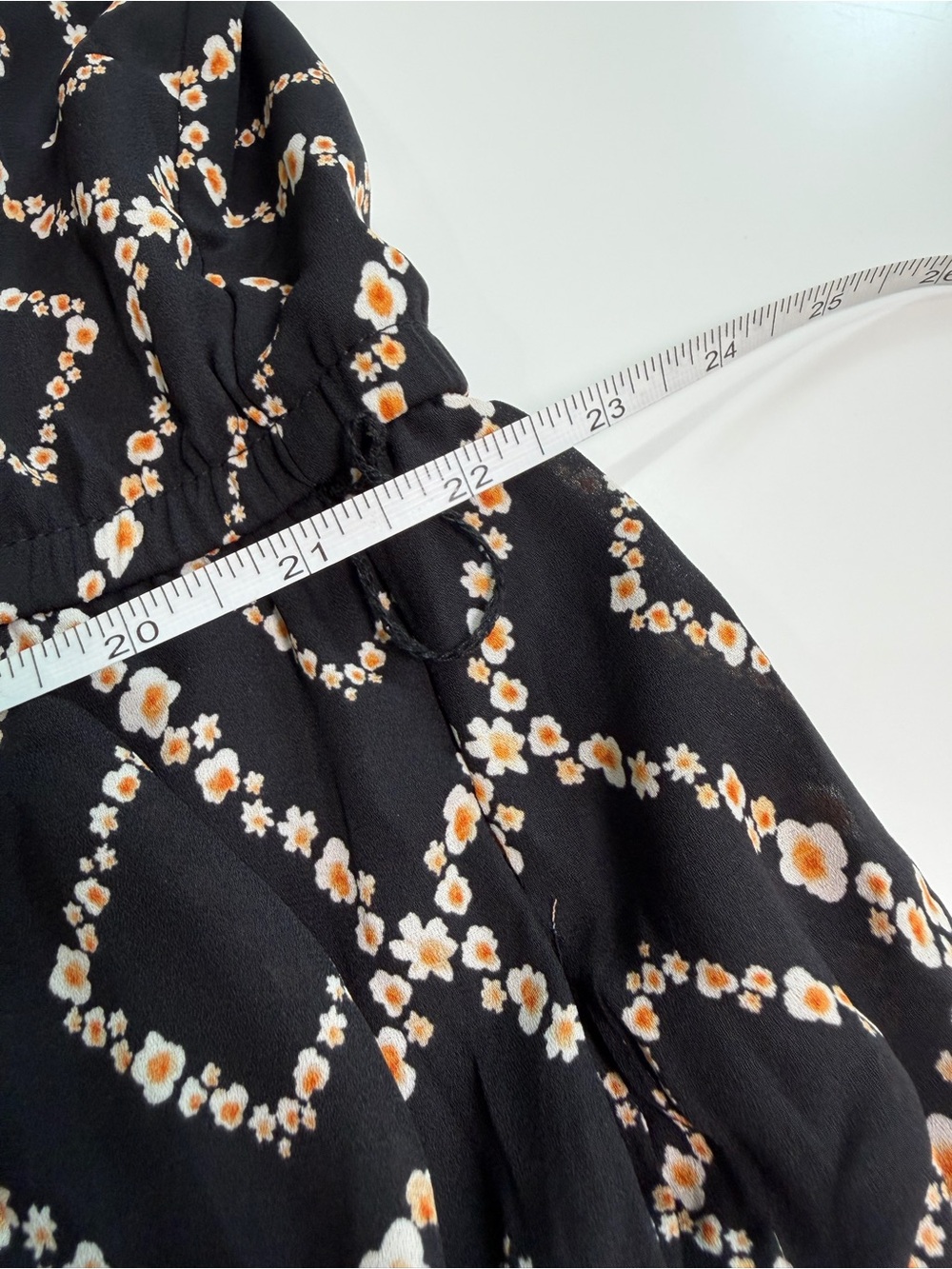 Torrid Size 3 Faux Wrap Black Maxi Dress Black Geometric Tie Waist 3/4 Sleeve - Picture 10 of 10